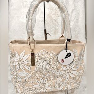 NWT Oscar de la Renta canvas tote bag target neiman collab flowers